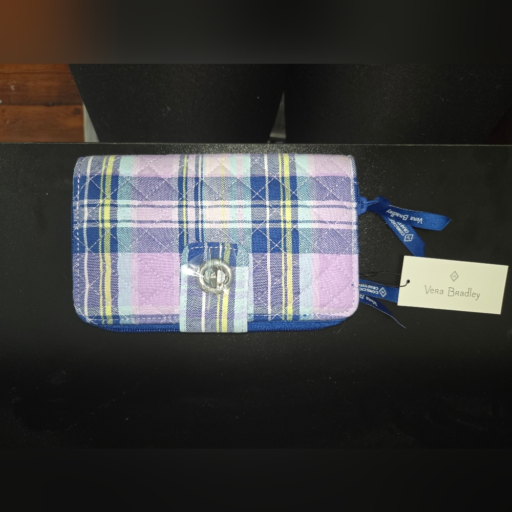 Vera Bradley Turlock Wallet- Amethyst Plaid